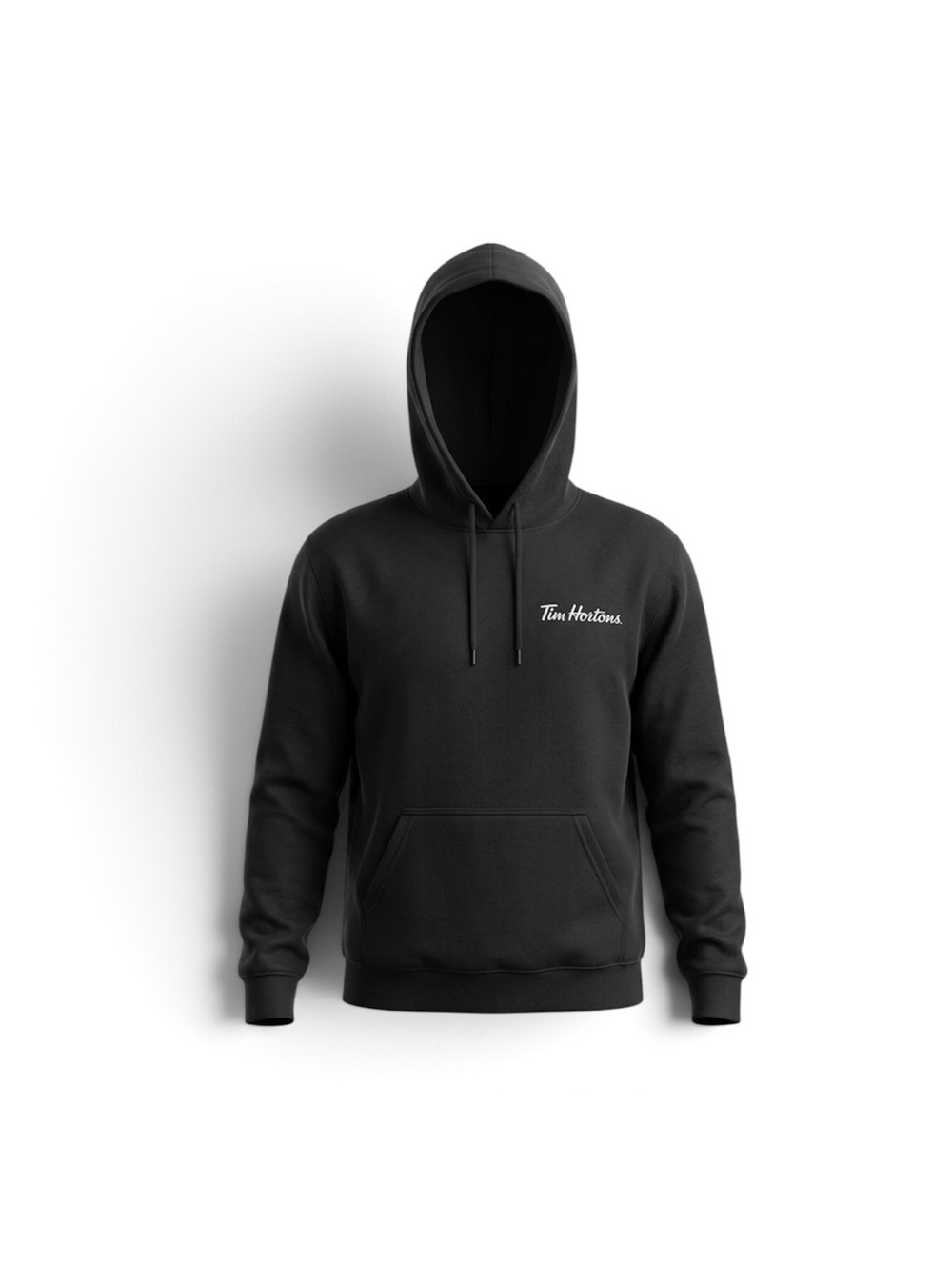 Tim Hortons Employee Hoodie Size L Black Promotional Pullover Sweatshirt NWOT